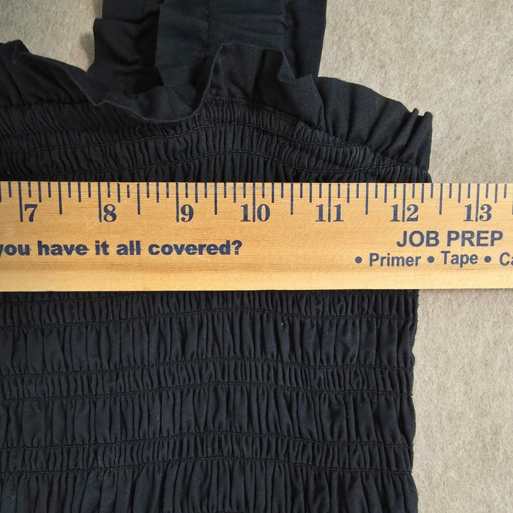Abercrombie & Fitch Tiered Smocked Maxi Dress Sz M Petite Black Dark Cottage - Picture 6 of 13